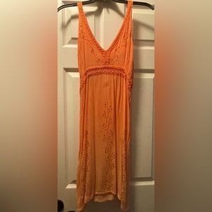 Orange embroidered dress